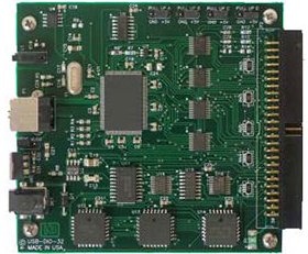 Модуль c 32 цифровыми входами-выходами TTL и 3 таймерами с интерфейсом USB и габаритами PC/104 , -40°C ~ +85°C