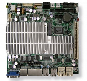 Компьютер Mini-ITX с низким энергопотреблением на базе Atom N270, -40°C~+85°C (PCI,Mini card,2xLAN,6xUSB,6xCOM)